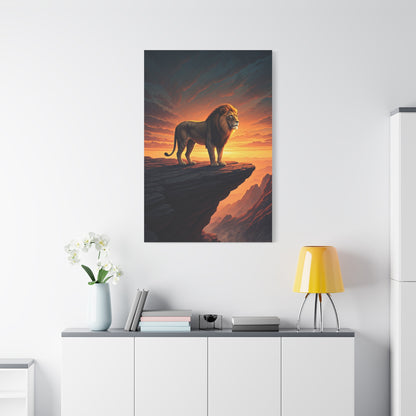 Lion King on Cliff at Sunset Wall Art & Canvas Prints