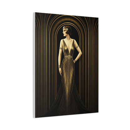 Golden Archway Elegance Woman Wall Art & Canvas Prints