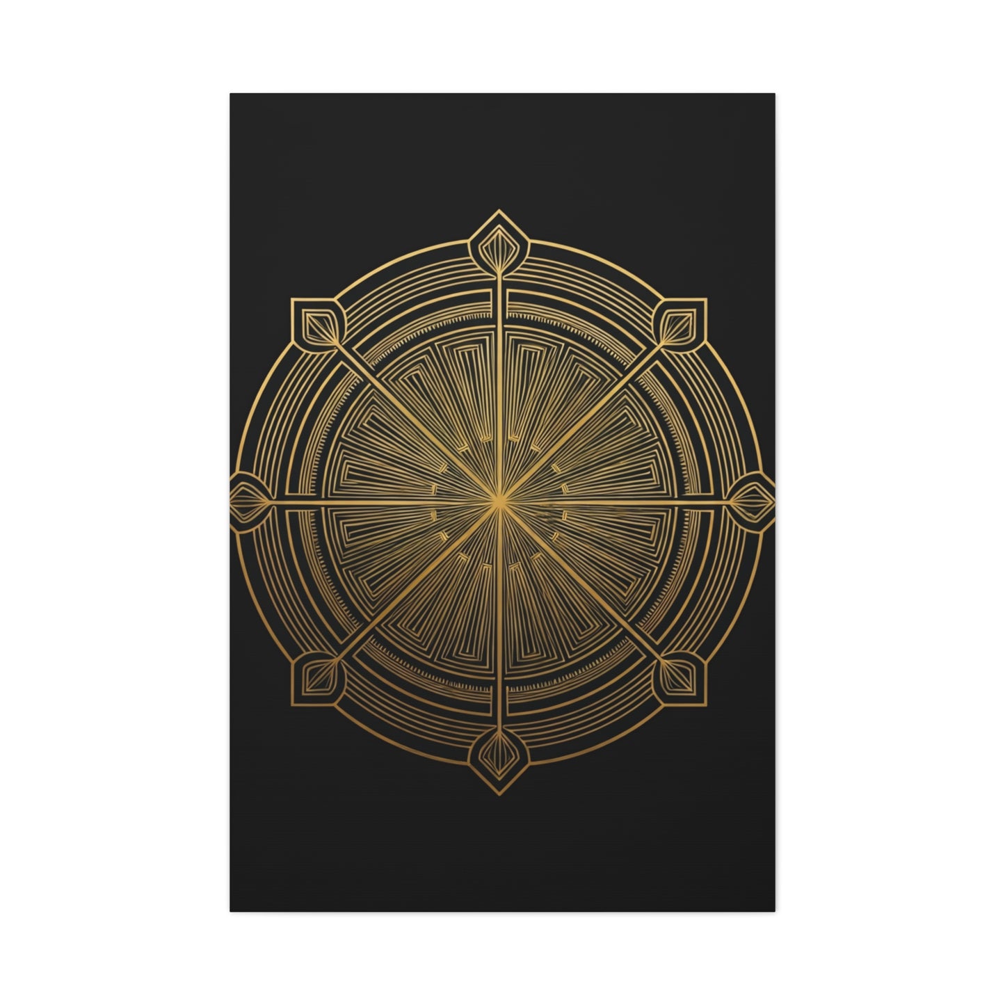 Golden Compass Deco Mandala Wall Art & Canvas Prints