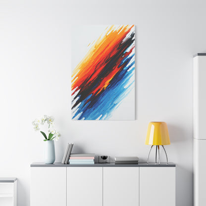 Expressive Red and Blue Abstract Wall Art & Canvas Prints