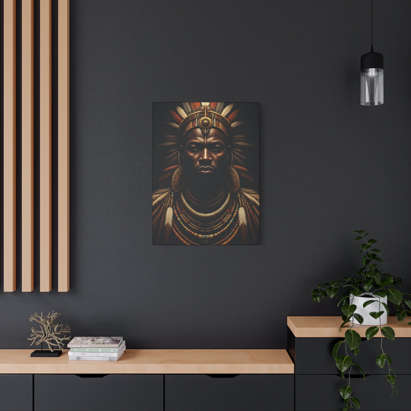 Crowned Tribal King Portrait Wall Art & Canvas Prints