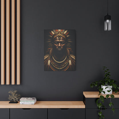 Crowned Tribal King Portrait Wall Art & Canvas Prints