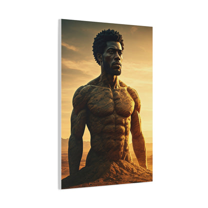 Golden Stone Warrior Portrait Wall Art & Canvas Prints