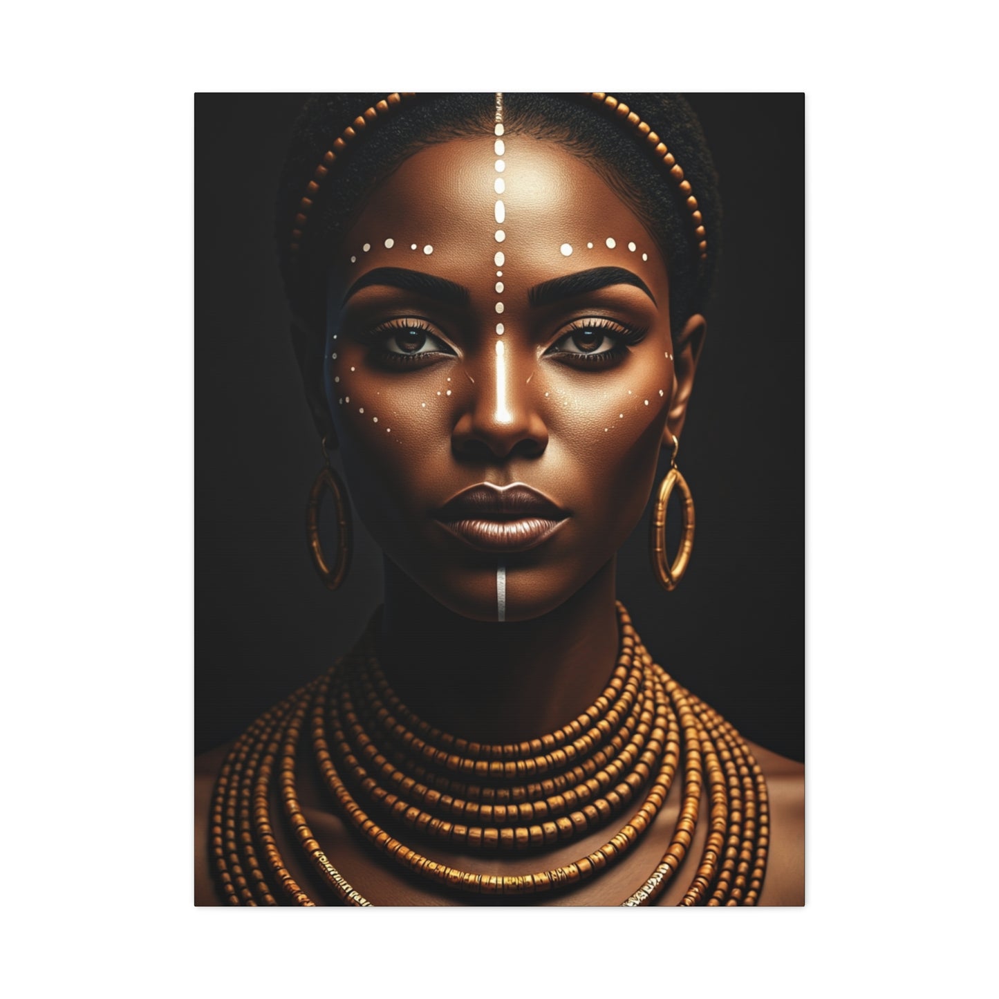 Golden Tribal Goddess Portrait Wall Art & Canvas Prints