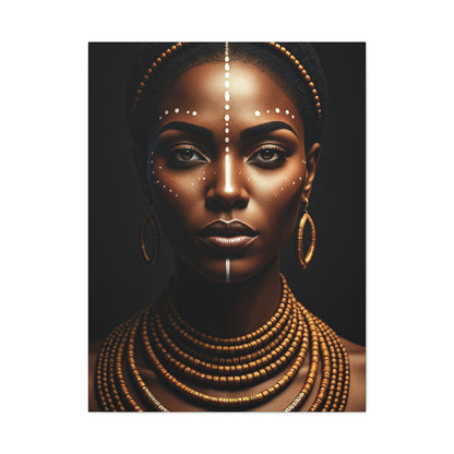 Golden Tribal Goddess Portrait Wall Art & Canvas Prints