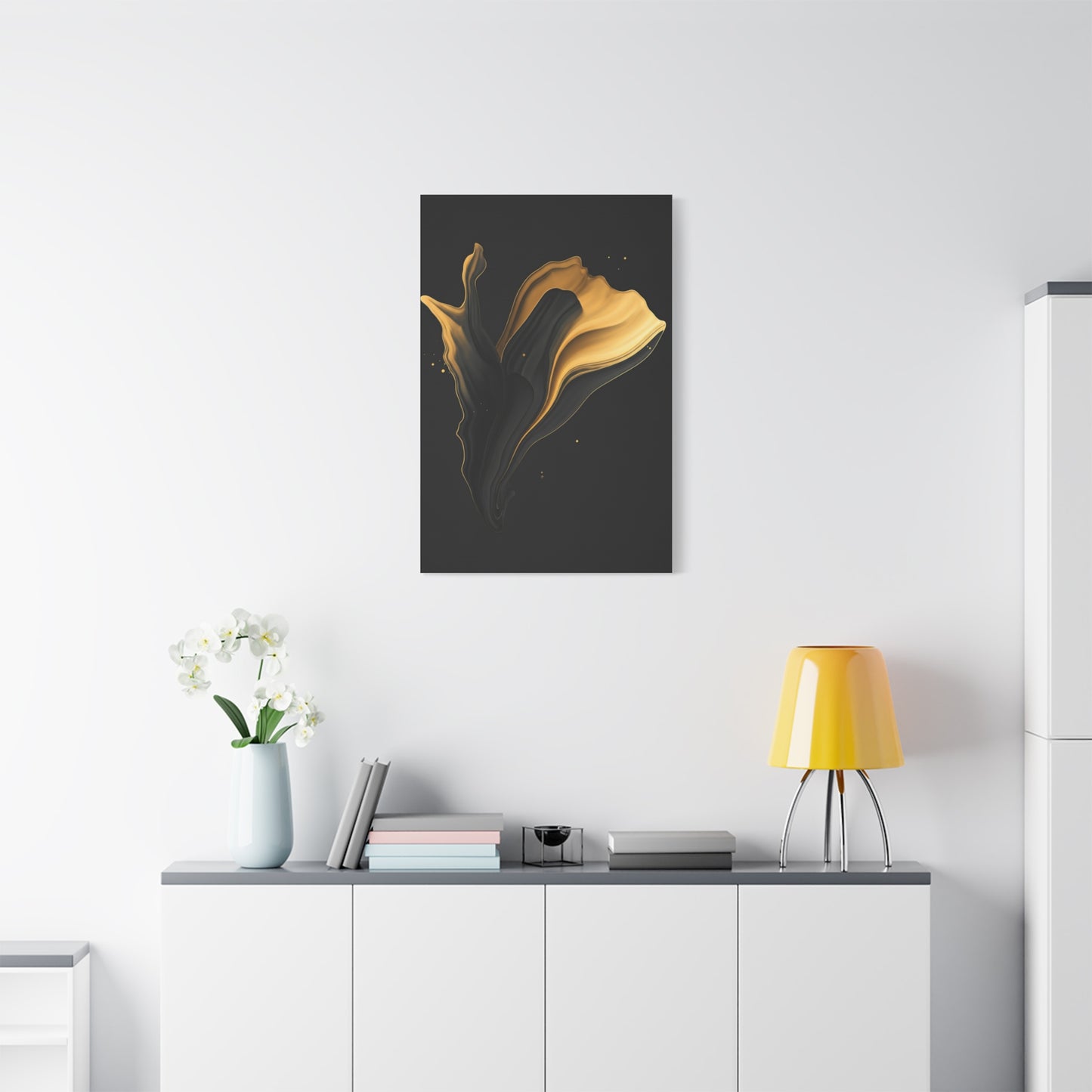 Golden Flow Abstract Form Wall Art & Canvas Prints