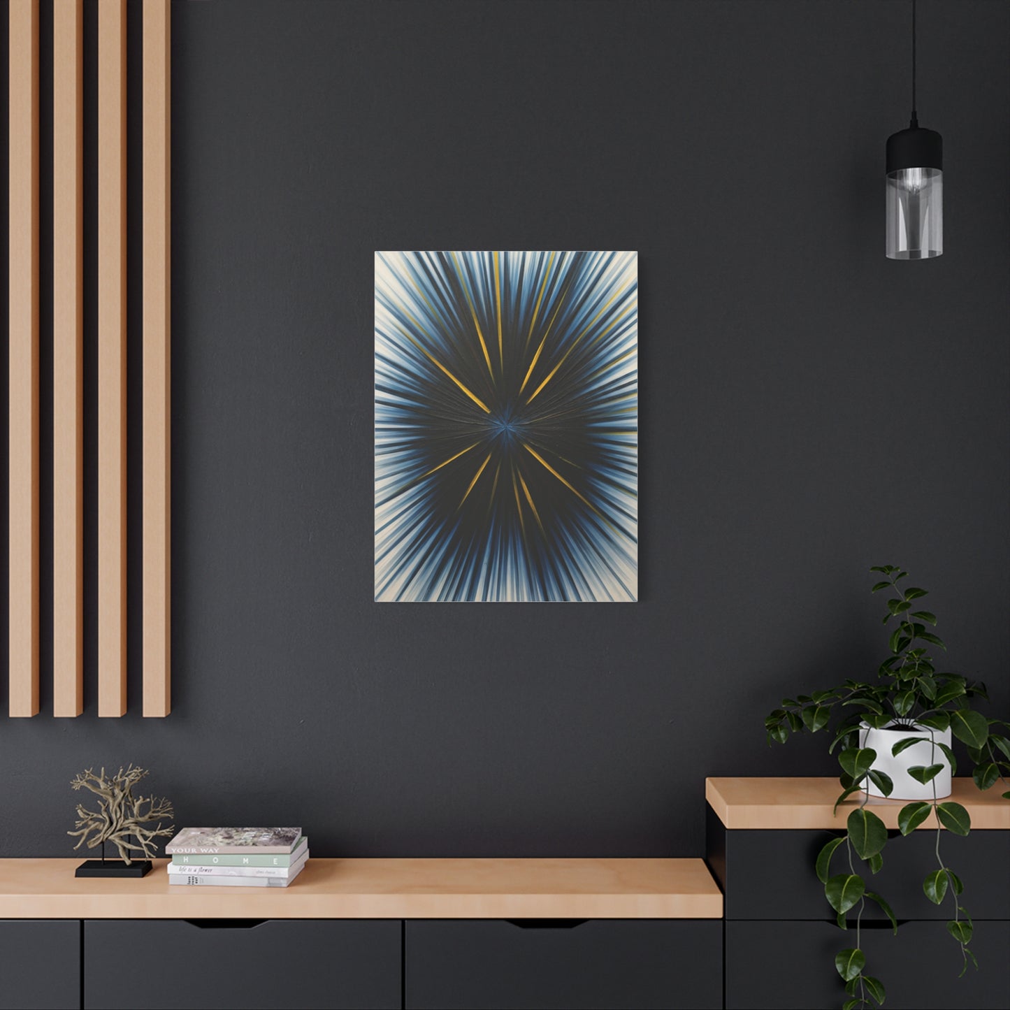 Radiating Blue and Gold Abstract Wall Art & Canvas Prints