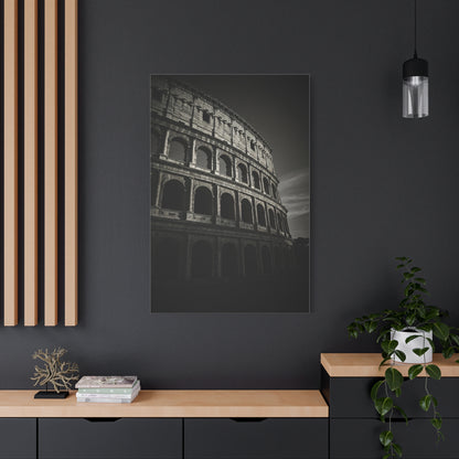 Roman Colosseum Architectural Black & White Wall Art & Canvas Print