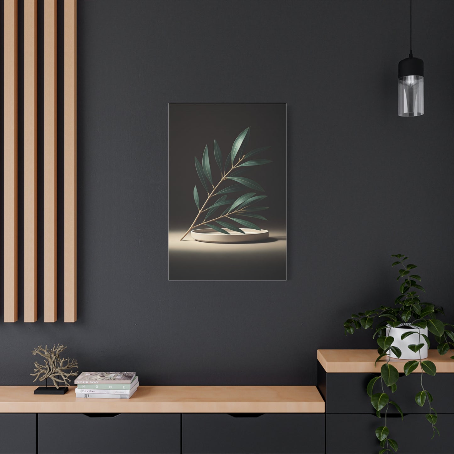 Minimal Olive Branch Botanical Wall Art & Canvas Prints