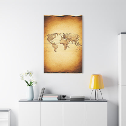 Modern Vintage Silhouette World Map Wall Art & Canvas Prints