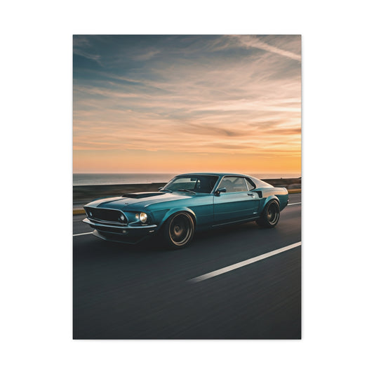 1969 Ford Mustang Fastback Restomod Coastal Run Wall Art & Canvas Prints