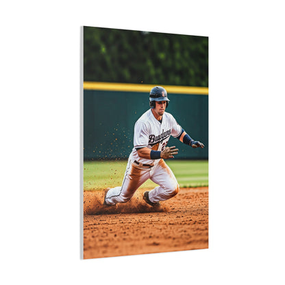 Baseball Slide Into Base Champion Wall Art & Canvas Prints