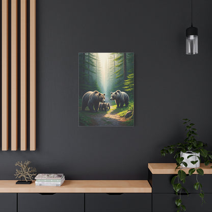 Bear Family Forest Path Scene Wall Art & Canvas Prints