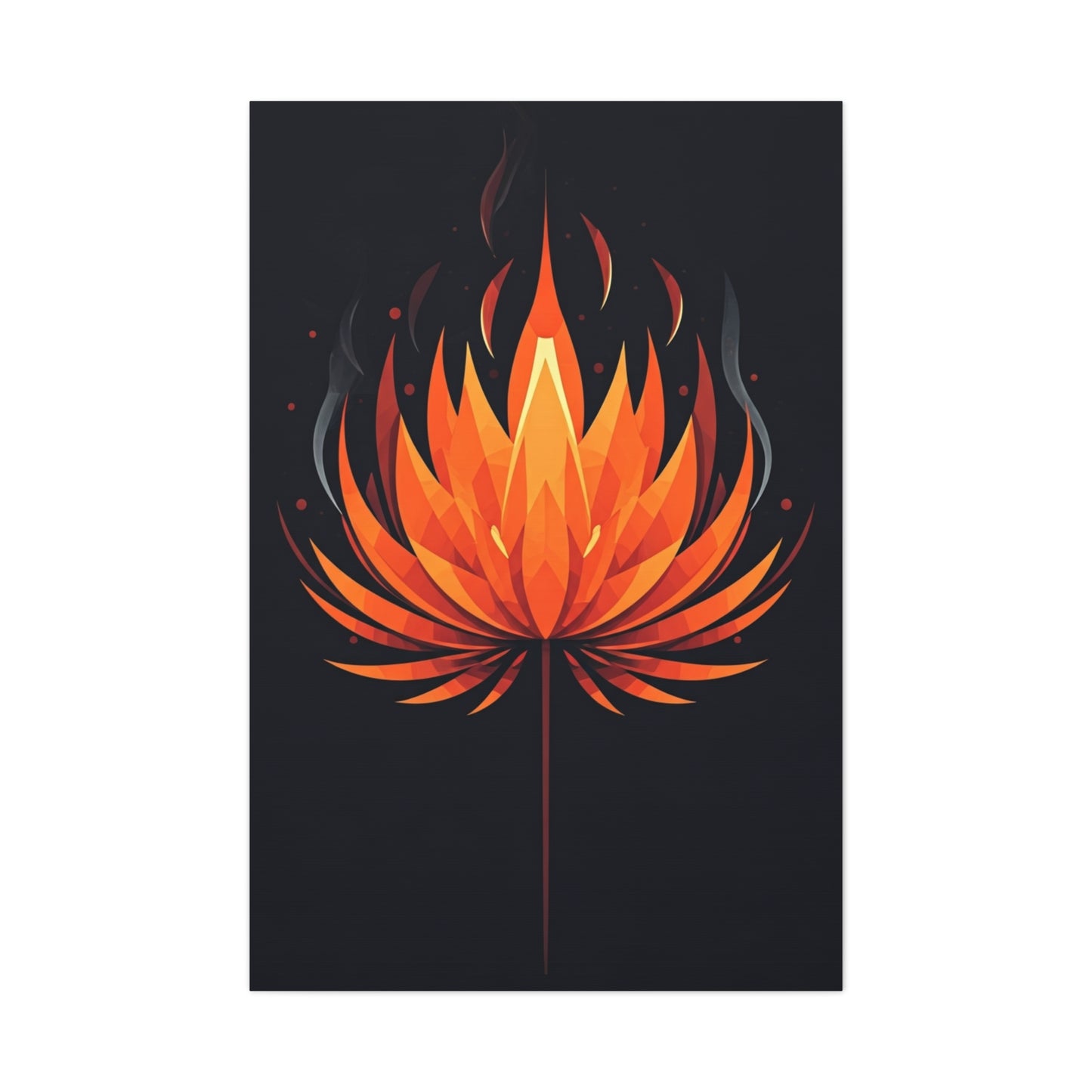 Ember Bloom Flame Lotus Wall Art & Canvas Prints