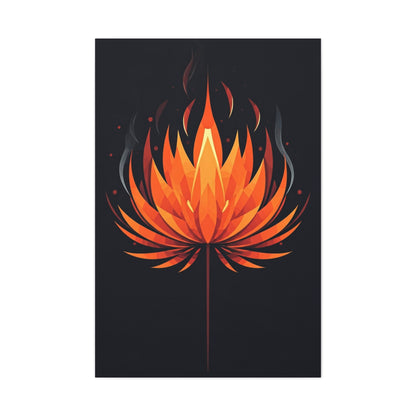Ember Bloom Flame Lotus Wall Art & Canvas Prints