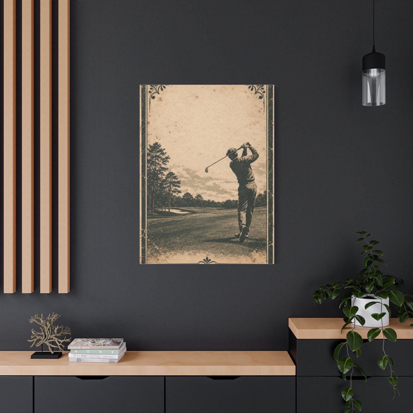 Vintage Tournament Poster Golfer Wall Art & Canvas Print
