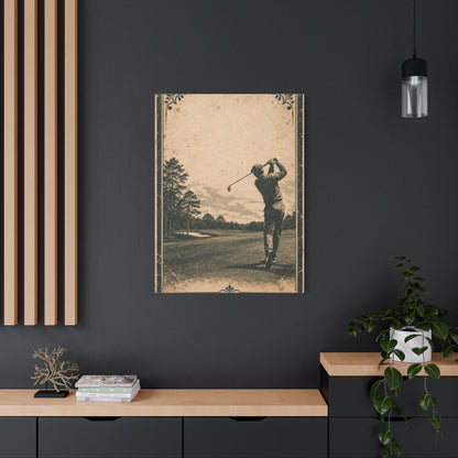 Vintage Tournament Poster Golfer Wall Art & Canvas Print