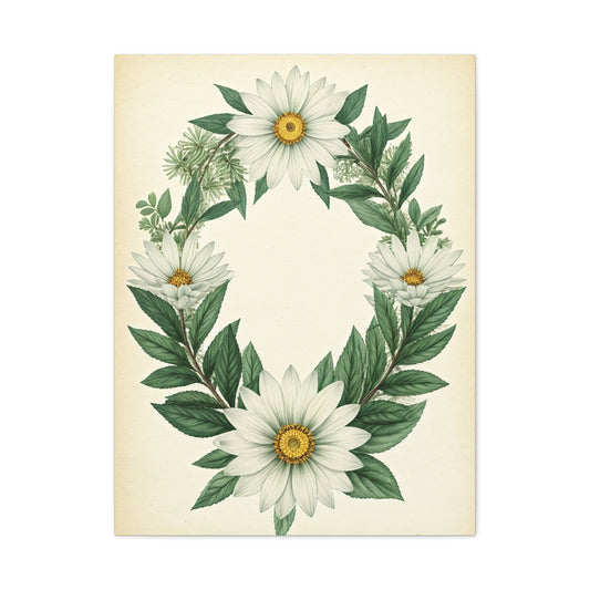 Floral Wreath Illustration Wall Art & Canvas Prints