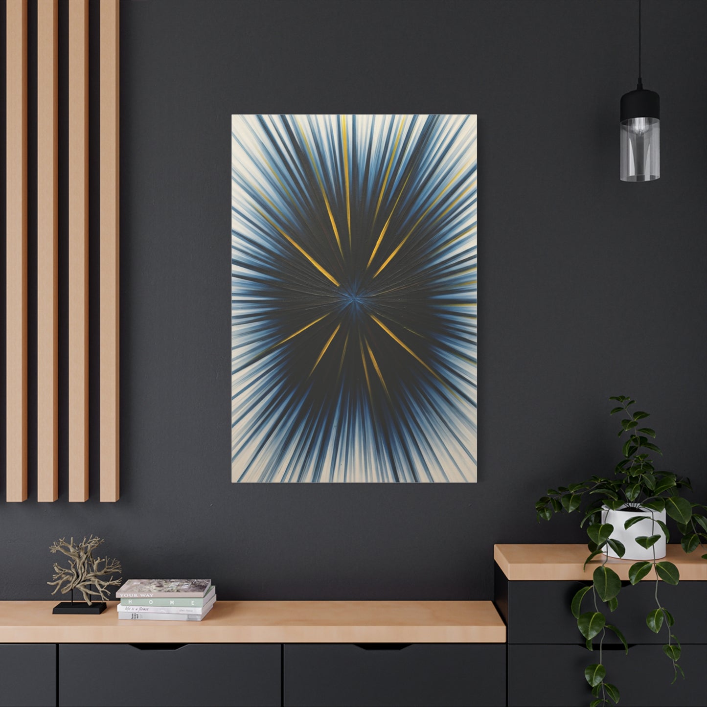 Radiating Blue and Gold Abstract Wall Art & Canvas Prints