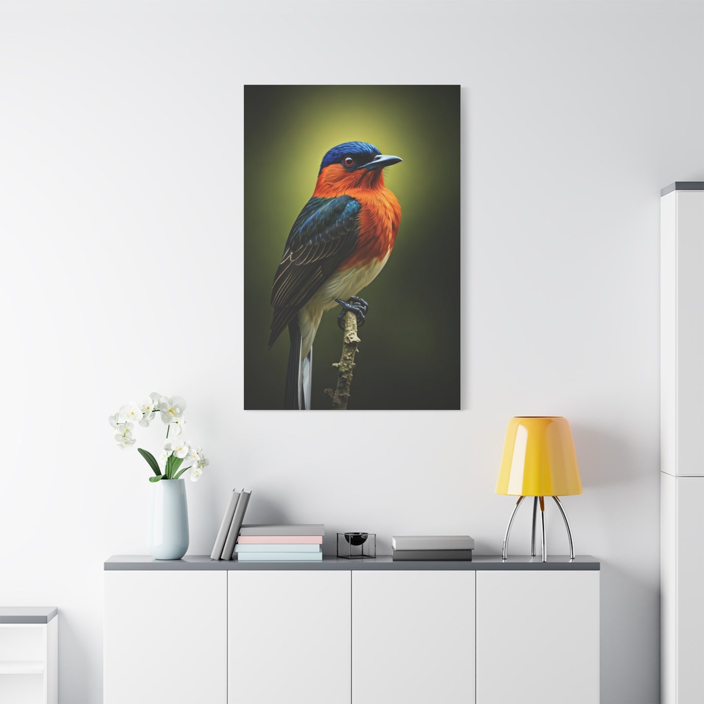 Vibrant Bluebird Perch Wall Art & Canvas Prints