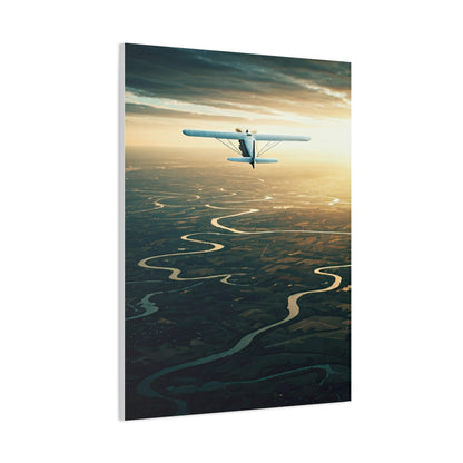Golden River Flight Horizon Wall Art & Canvas Prints