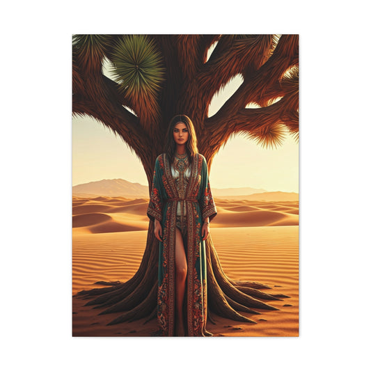 Desert Muse Beneath the Sacred Tree – Wall Art & Canvas Prints