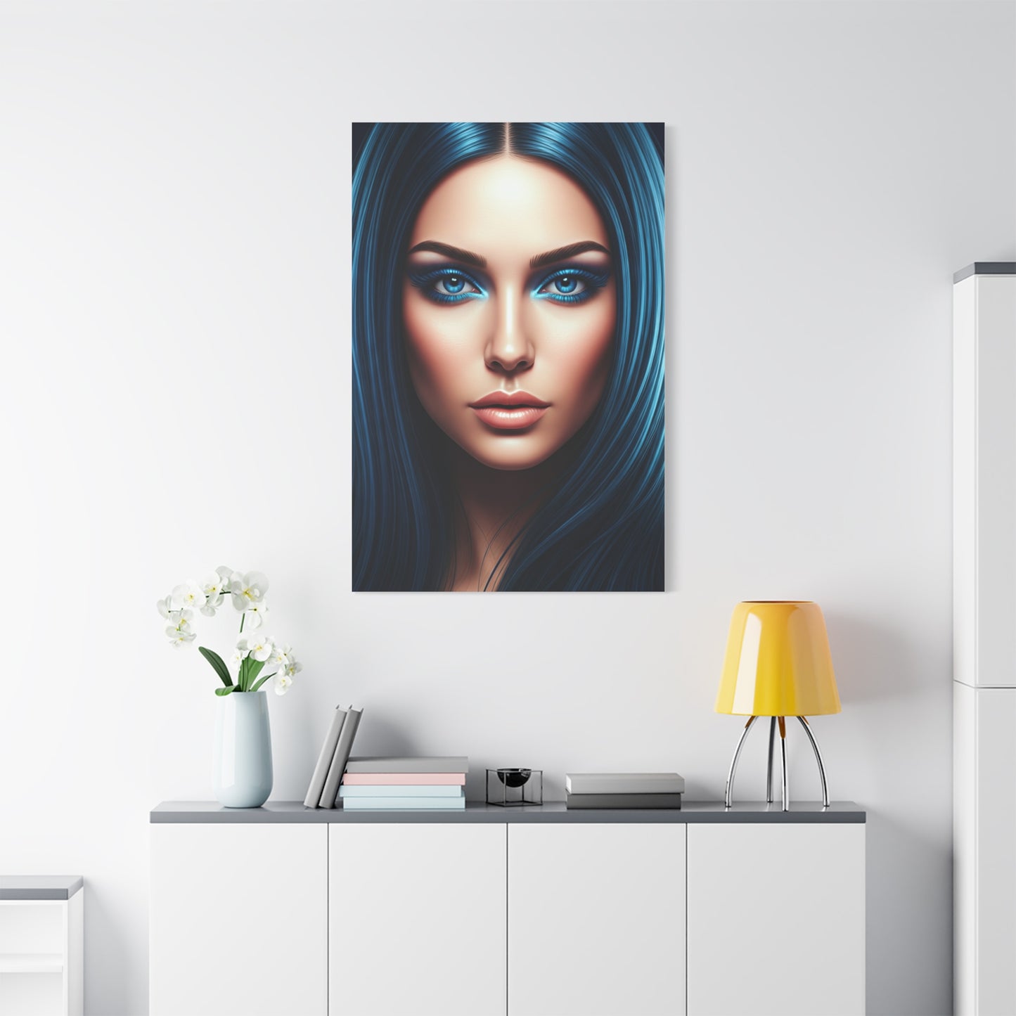 Symmetrical Blue Gaze Portrait Wall Art & Canvas Prints