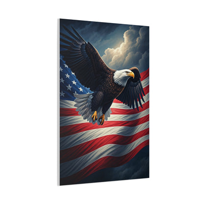 Eagle of Freedom Over the American Flag Wall Art & Canvas Prints