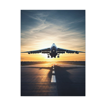 Golden Runway Takeoff Jet Wall Art & Canvas Prints