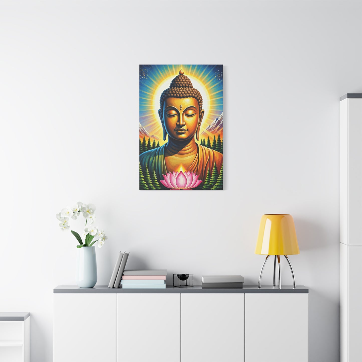 Radiant Buddha with Lotus Bloom Wall Art & Canvas Prints