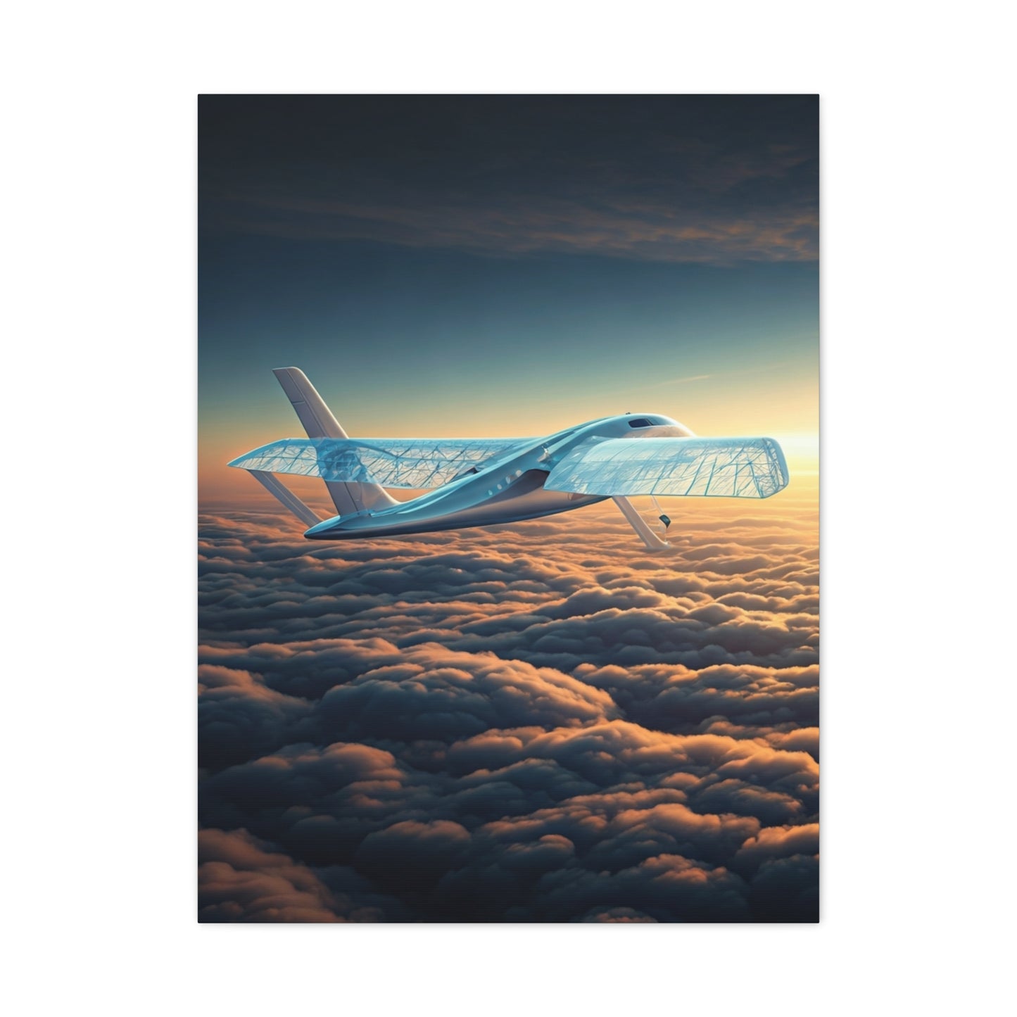 Elegant Concept Aircraft Above Clouds Wall Art & Canvas Prints