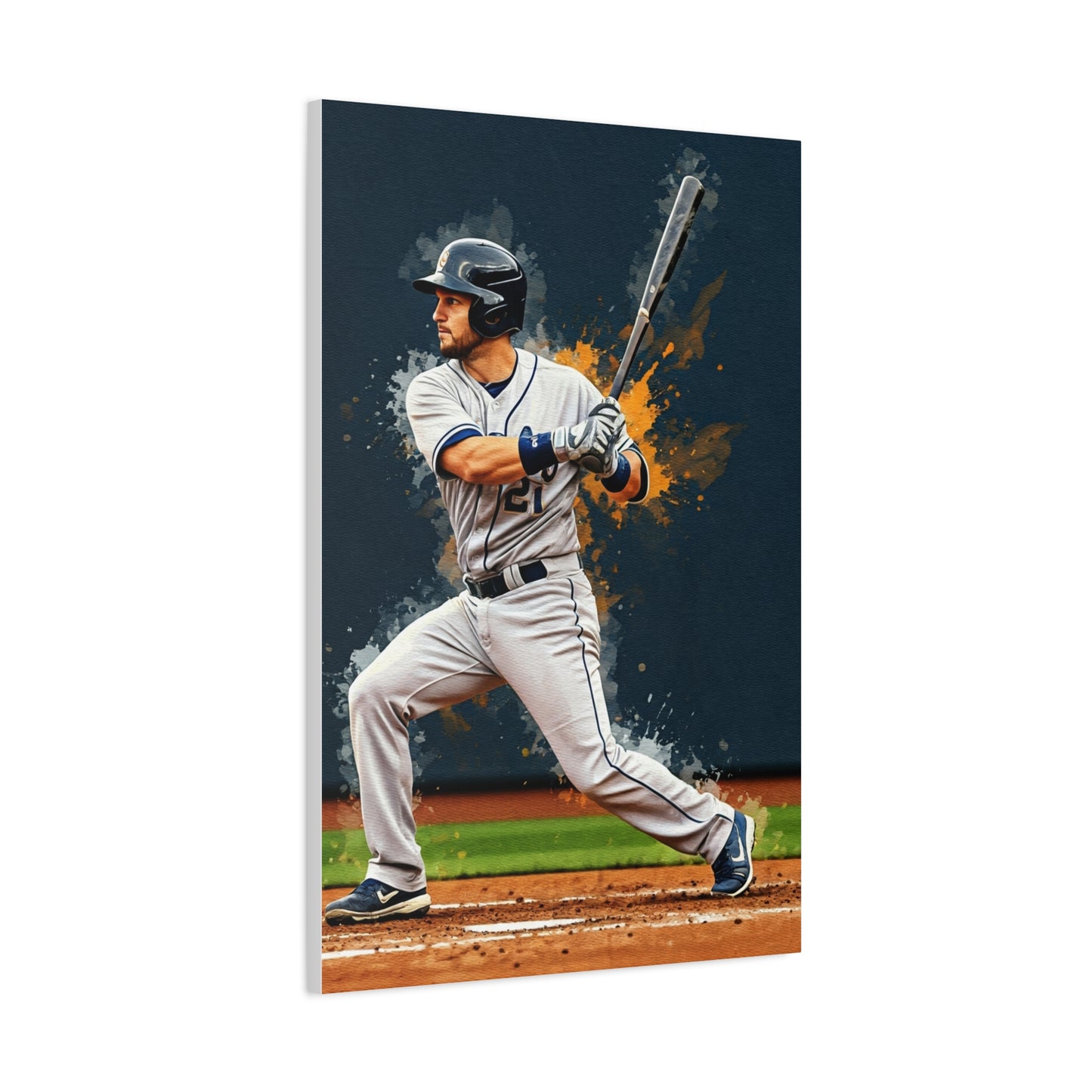 Batter Ready at Home Plate Stadium View Wall Art & Canvas Prints