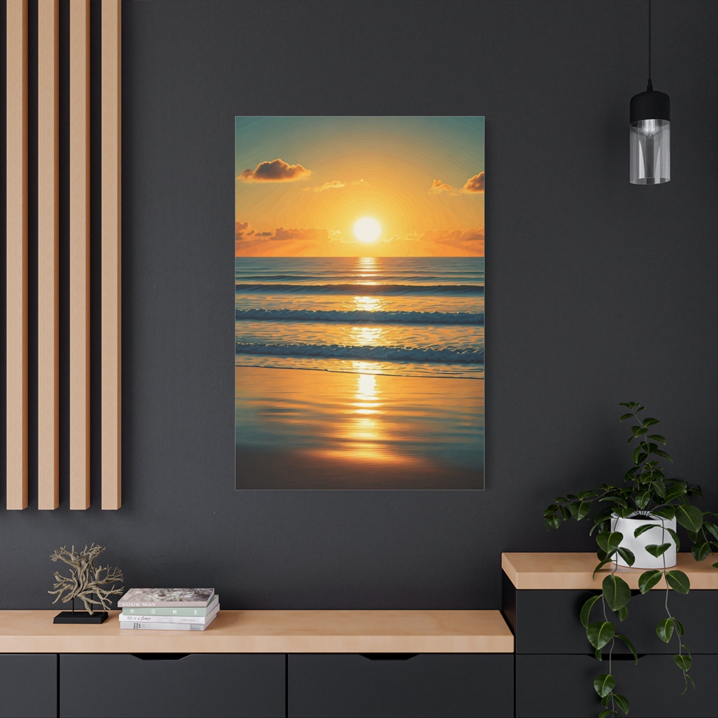 Golden Wave Horizon Sunset Wall Art & Canvas Prints