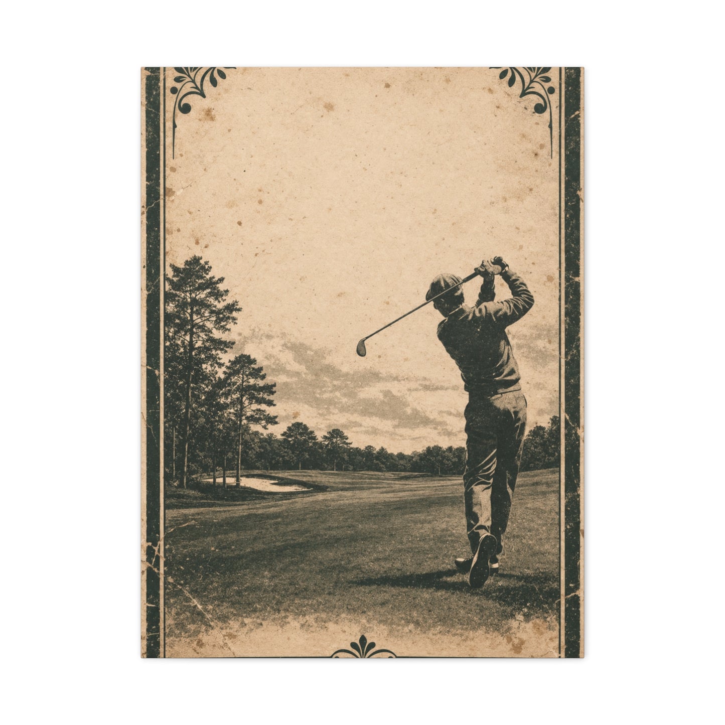 Vintage Tournament Poster Golfer Wall Art & Canvas Print