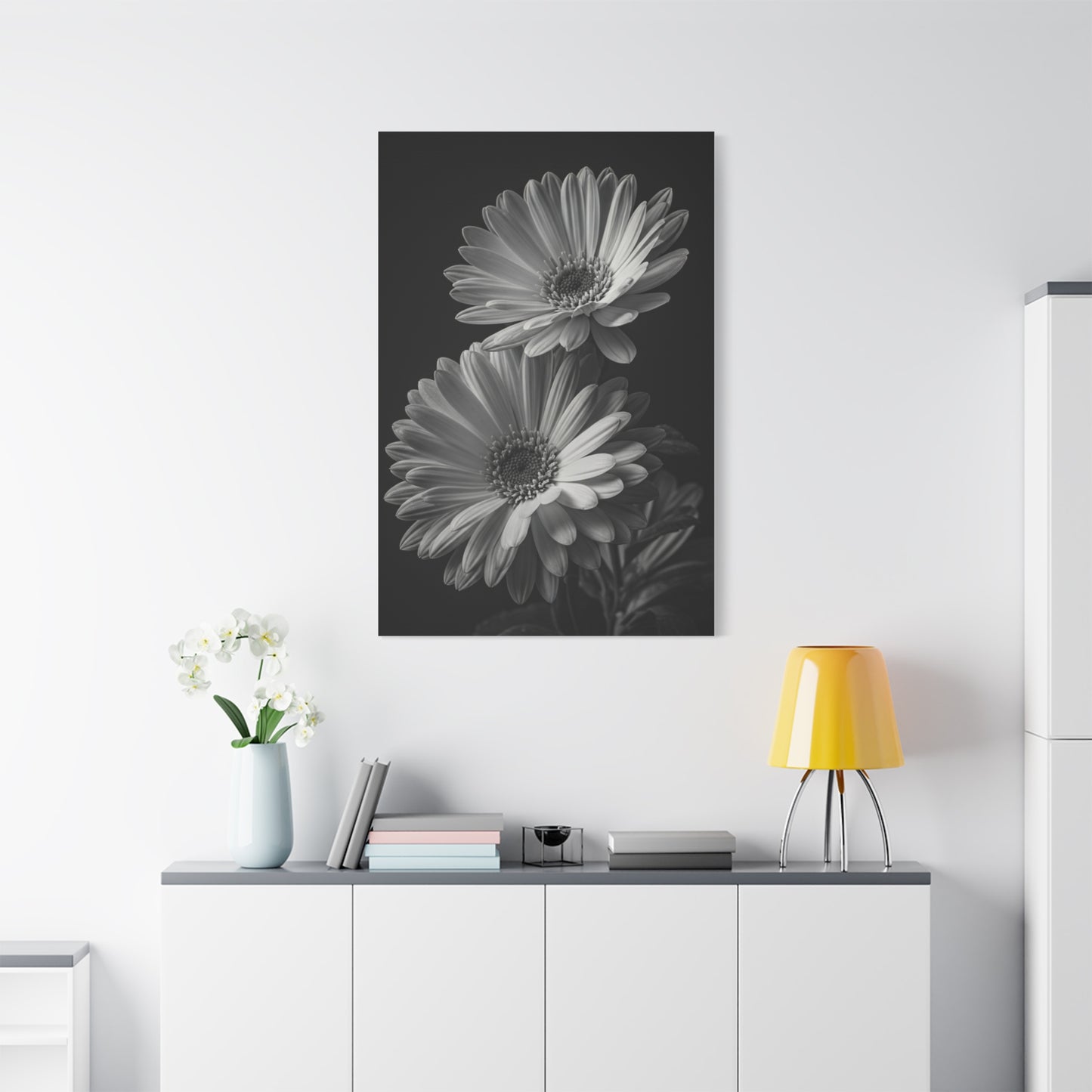 Timeless Gerbera Duo Monochrome Wall Art & Canvas Prints