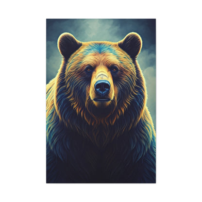 Golden Light Grizzly Face Wall Art & Canvas Prints