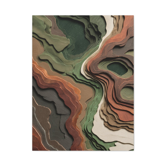 Abstract Terrain Inspired Layered Landscape Wall Art & Canvas Print