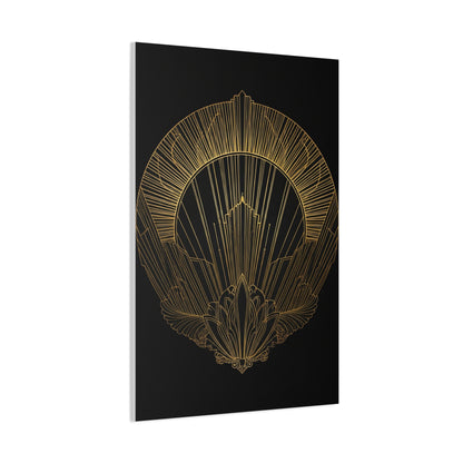 Deco Halo Emblem Black & Gold Wall Art & Canvas Prints