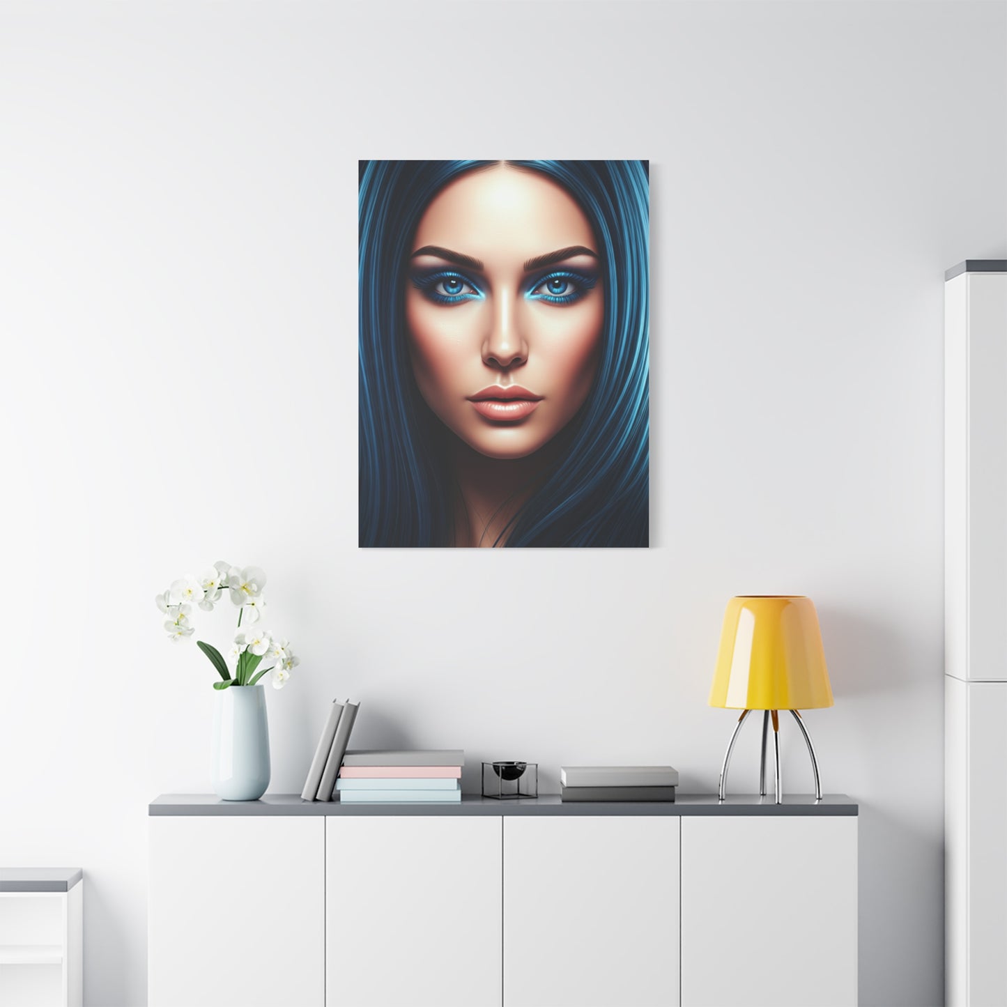 Symmetrical Blue Gaze Portrait Wall Art & Canvas Prints