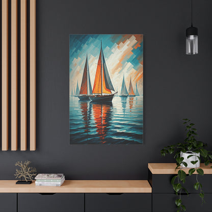 Crimson Sail Regatta Wall Art & Canvas Prints