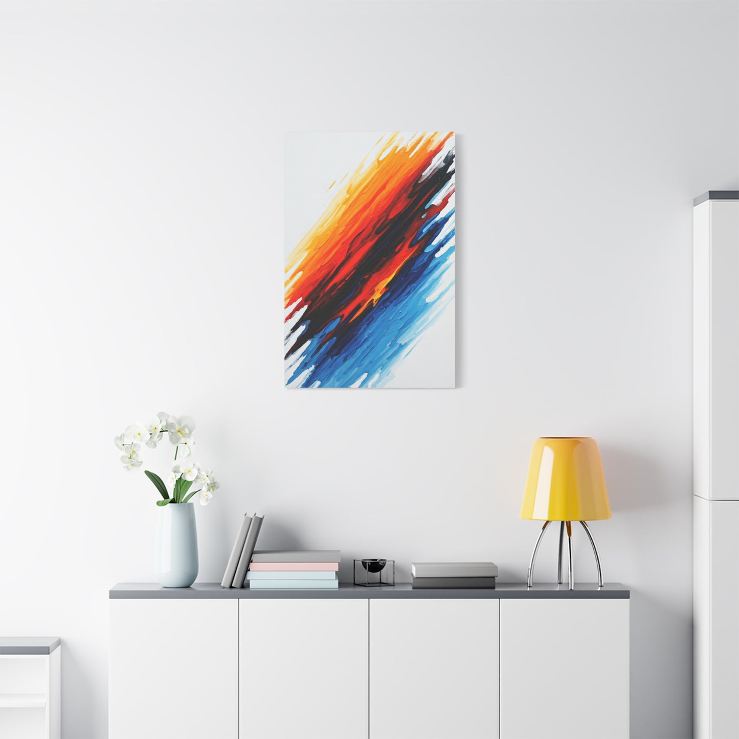 Expressive Red and Blue Abstract Wall Art & Canvas Prints