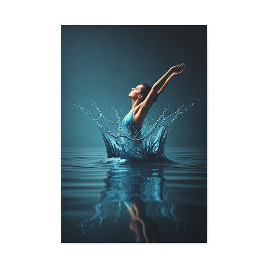 Woman Rising from Water Splash Wall Art & Canvas Prints