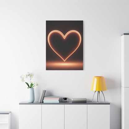 Luminous Heart Minimal Glow Wall Art & Canvas Prints