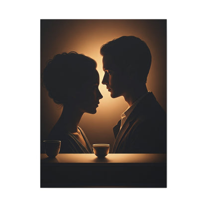 Intimate Silhouettes at Candlelit Table Wall Art & Canvas Prints
