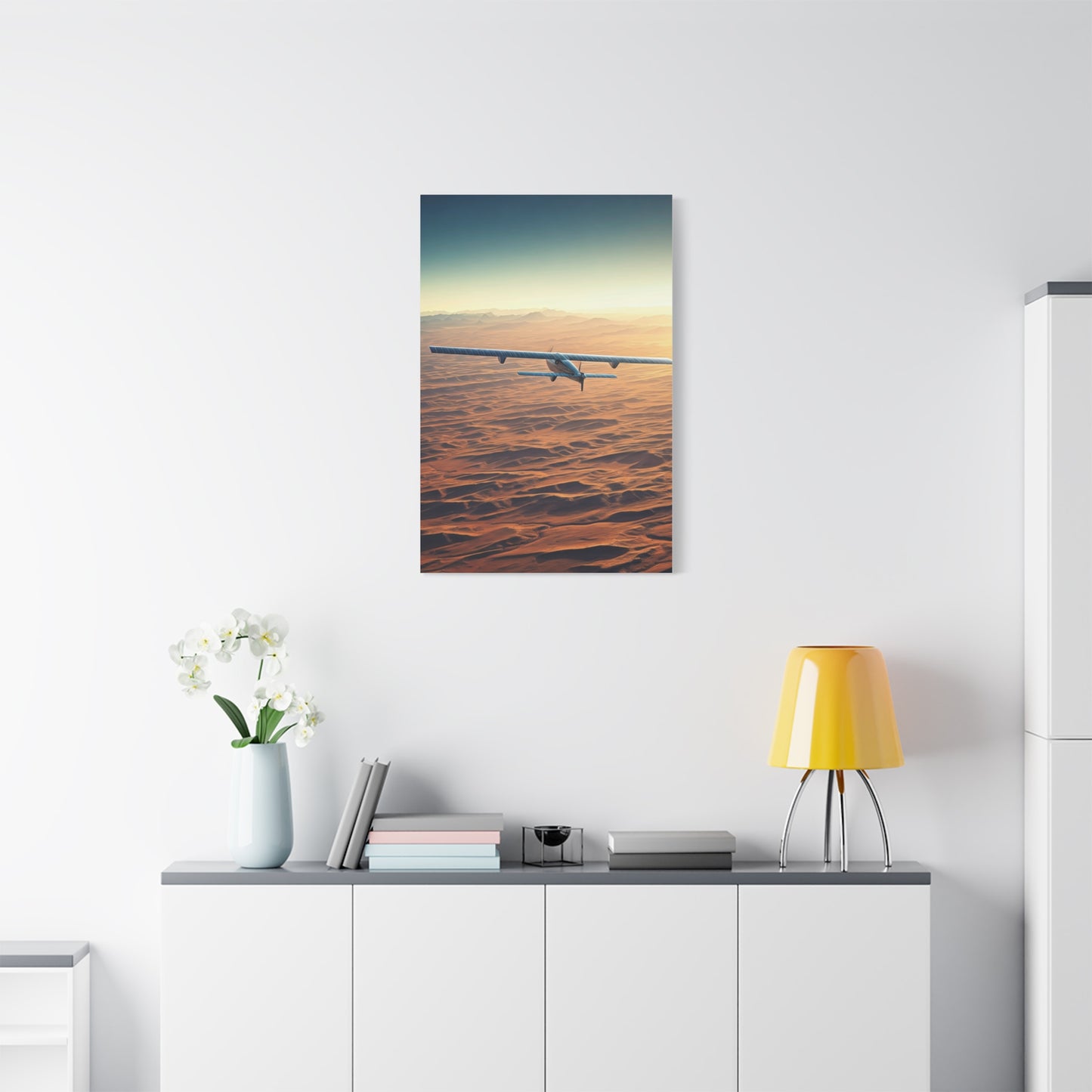Desert Horizon Aircraft Journey Wall Art & Canvas Prints