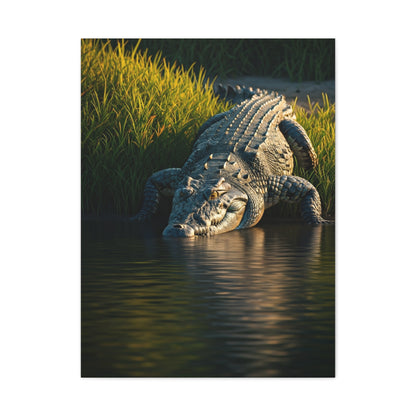 Crocodile Waterside Stillness Wall Art & Canvas Prints