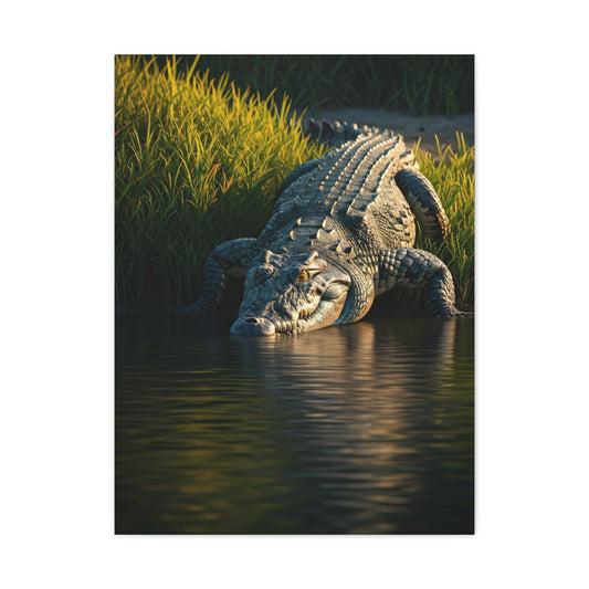 Crocodile Waterside Stillness Wall Art & Canvas Prints