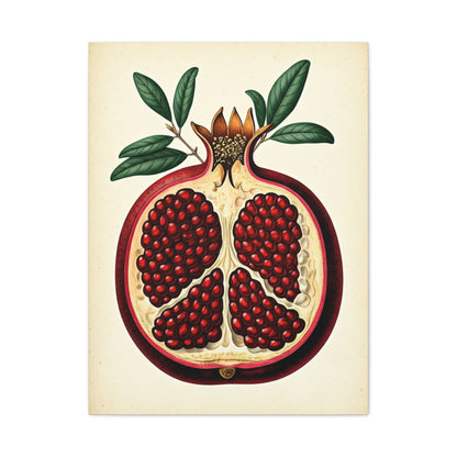 Pomegranate Cross Section Illustration Wall Art & Canvas Prints