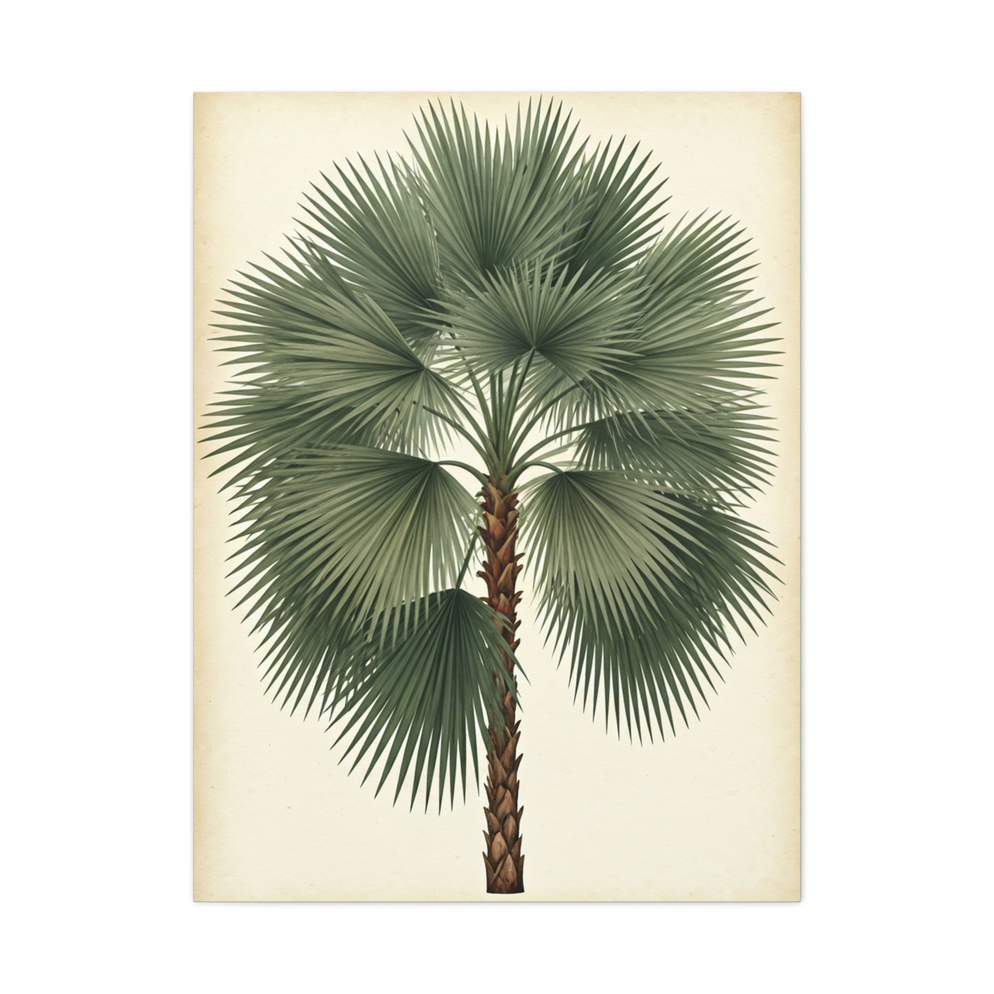 Fan Palm Leaf Tree Illustration Wall Art & Canvas Prints