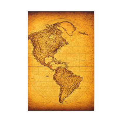 Minimal Vintage World Silhouette Map Wall Art & Canvas Prints